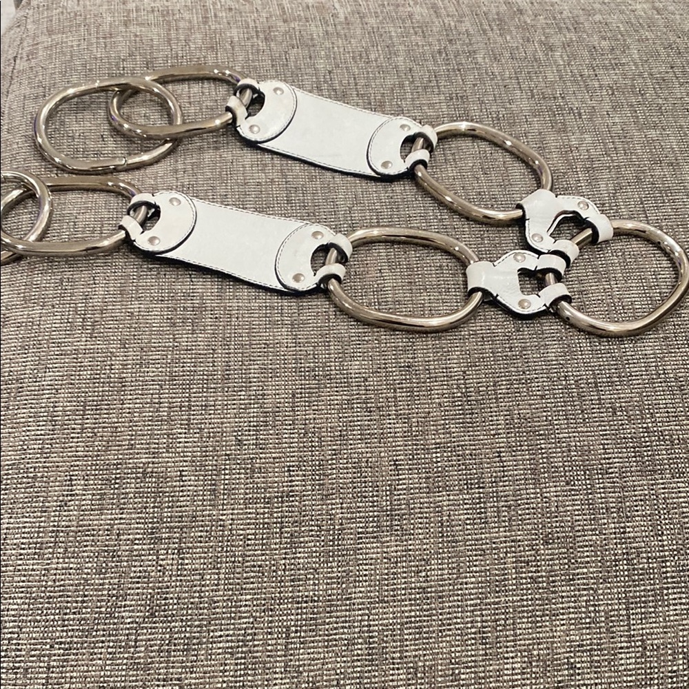 Prada Vintage Silver and White Chain Belt